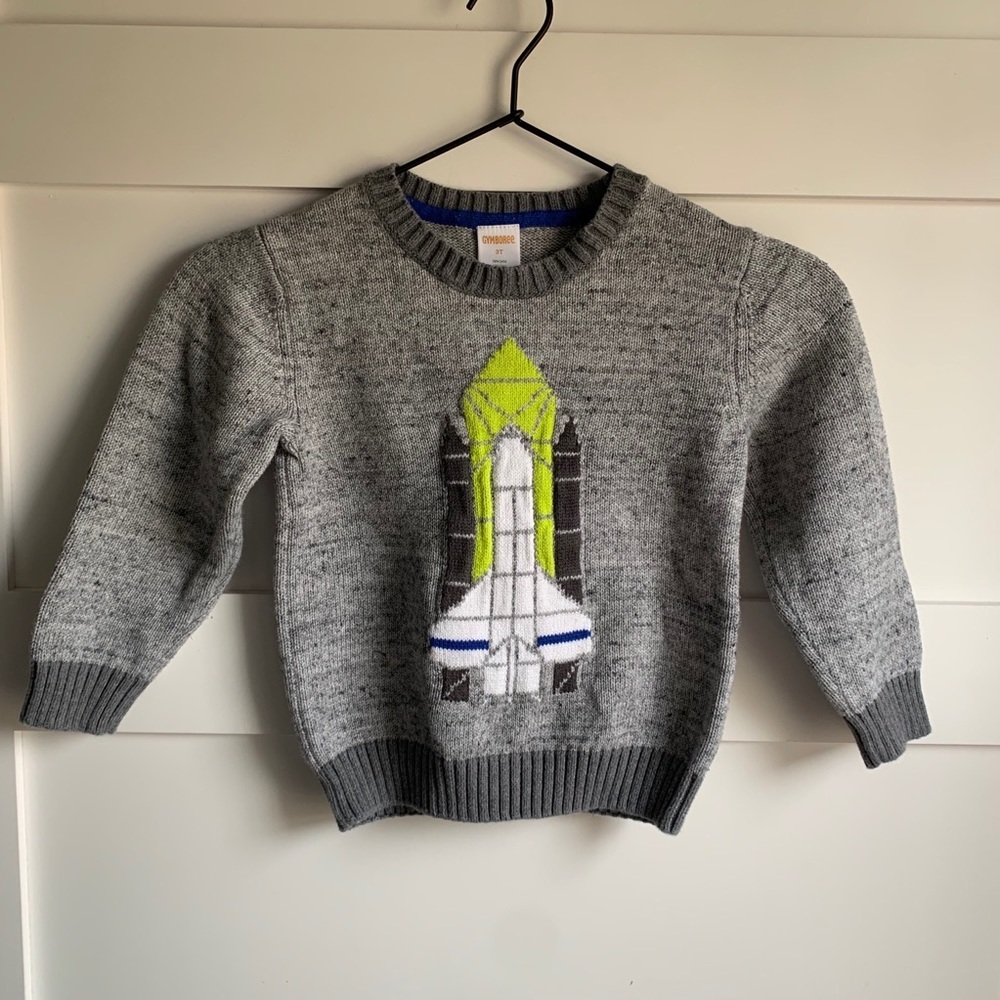 GYMBOREE | GUC Gray Space Rocket Thick Sweater 3T